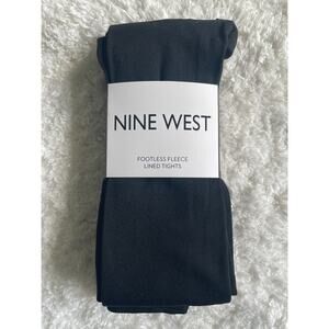 Nine West Womens Black Footless Fleece Lined Tights Leggings Size L/XL 2-Pairs